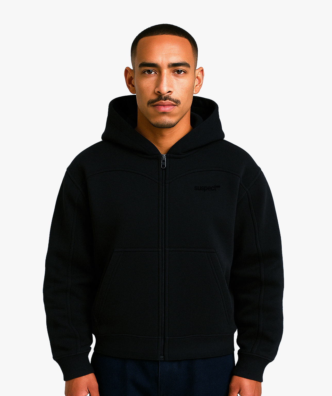Black Zip-Up V2 – SUSPECT®